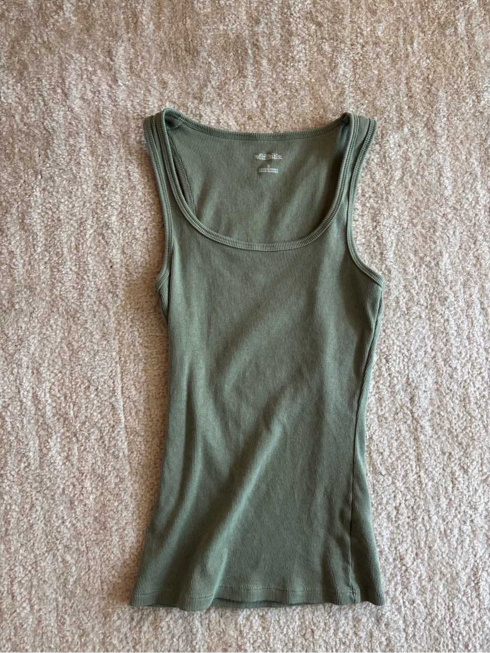 wild fable Olive Ribbed Scoop Tank Top